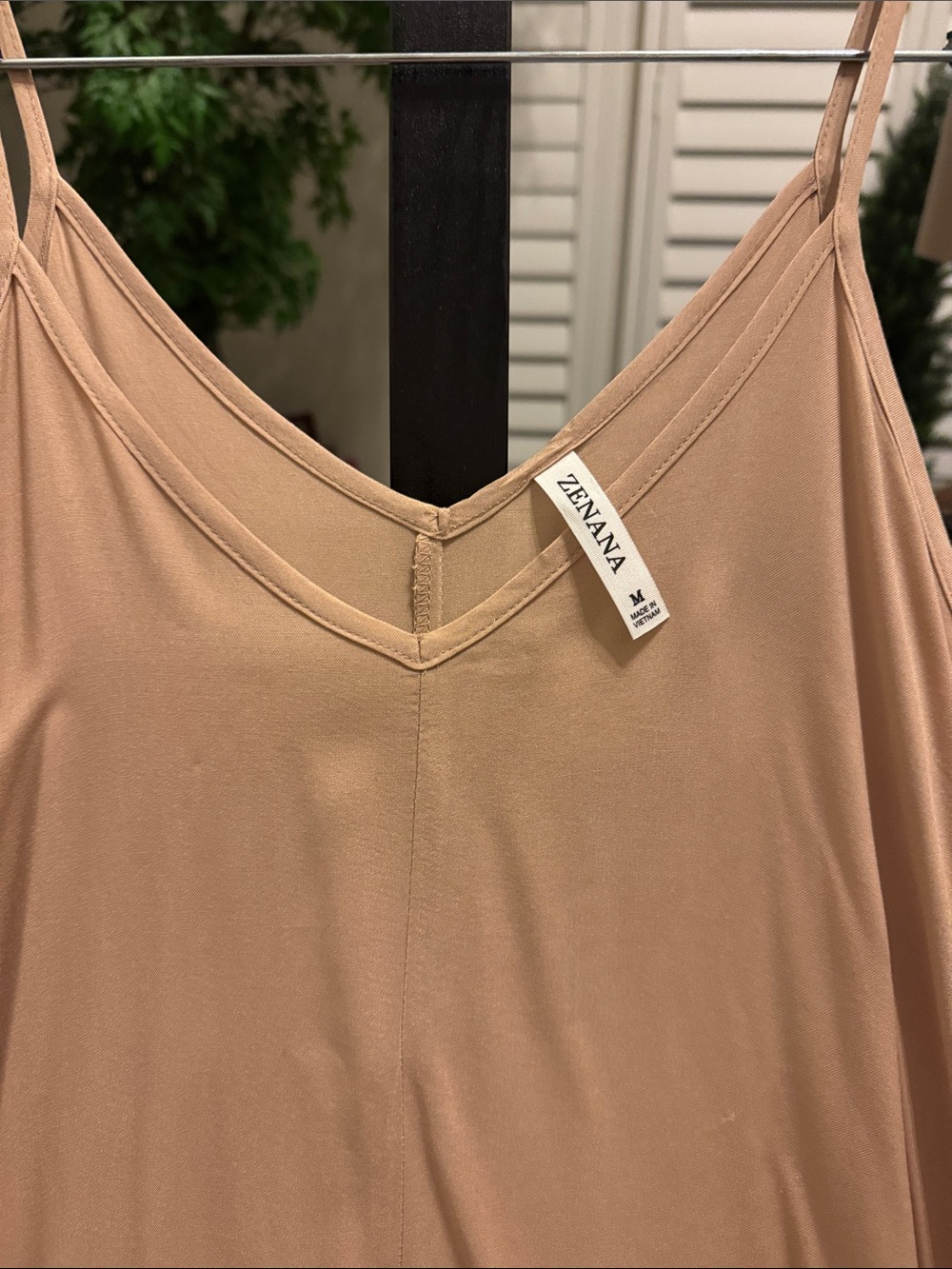 Zenana Women’s Sleeveless V-Neck Slip Dress in Nude - Picture 2 of 6